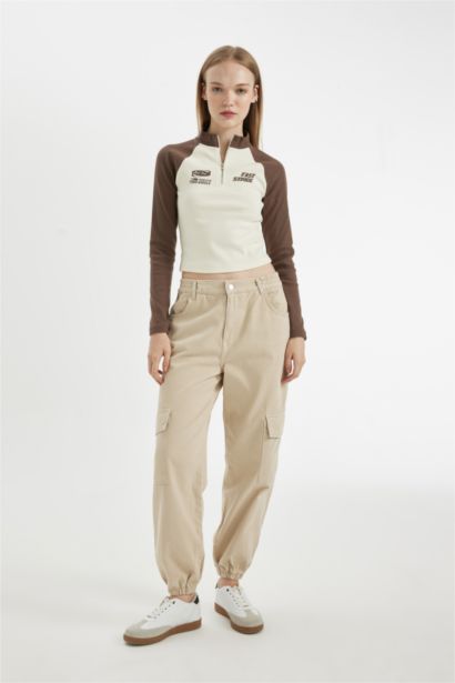 تيشيرت كم طويل مضلع سليم فيت