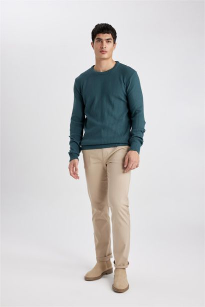 Regular Fit Normal Kesim Gabardin Chino Kanvas Pantolon Yazlık Fermuar Cepli Düz Paça