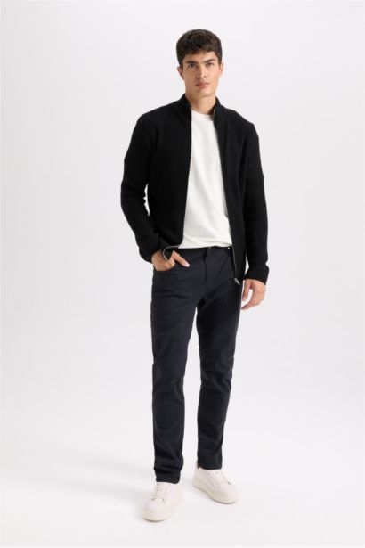 Slim Fit Super Skinny Leg Black Chino Pants