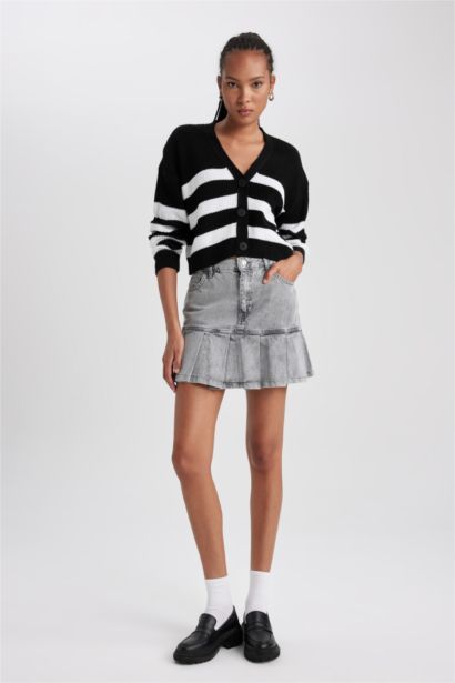 A Form Jean Pileli Mini Etek