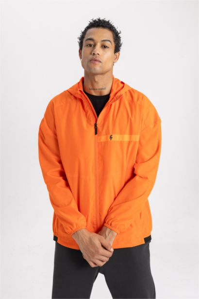 Su İtici Rüzgar Geçirmez Mont Slim Fit Dar Kesim Kapüşonlu File Astarlı Fermuarlı Cepli