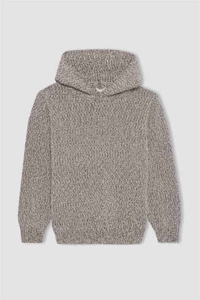 Boy Hooded Knitted Pullover