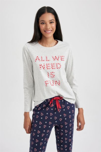 Fall in Love қалыпты пішім дөңгелек жаға 2 Трикотаж жиынтығы