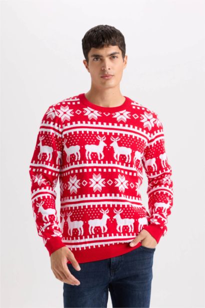 Standard Fit Crew Neck Knitted Pullover