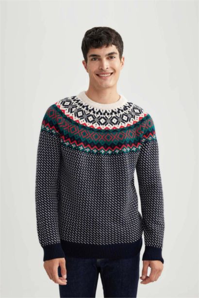 стандарт пішім дөңгелек жаға трикотаж Пулловер