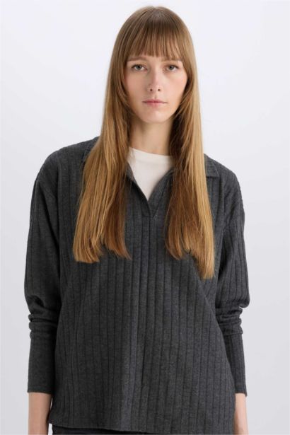 Кофта свободного крою з вирізом поло Камзол для жінок