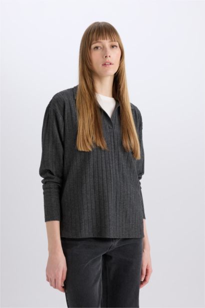 Кофта свободного крою з вирізом поло Камзол для жінок