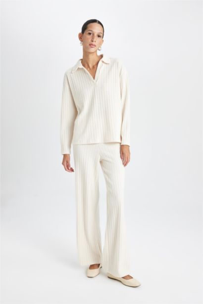 Normal Waist Corduroy Sweatpants