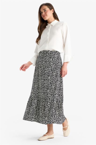 Floral Patterned Maxi Modest Skirt