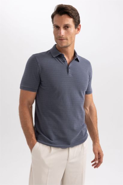Slim Fit Polo Neck Short Sleeve T-Shirt