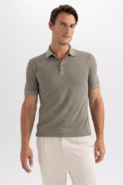 Slim Fit Polo Neck Short Sleeve T-Shirt