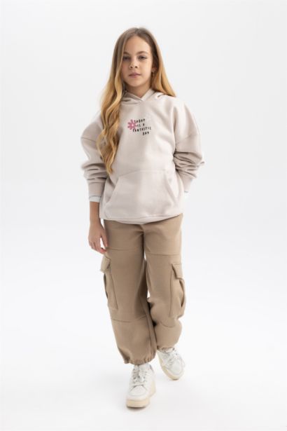 Girl Cargo Fit Thick Sweatpants
