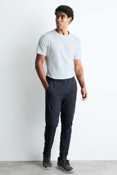 Тканые джоггеры Slim Fit с двумя карманами и молниями внизу