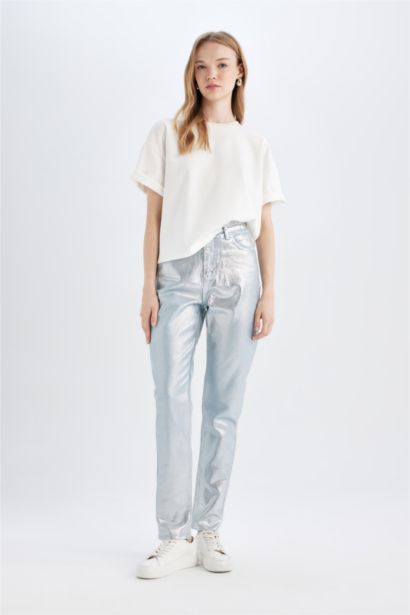 Straight Fit Denim Trousers
