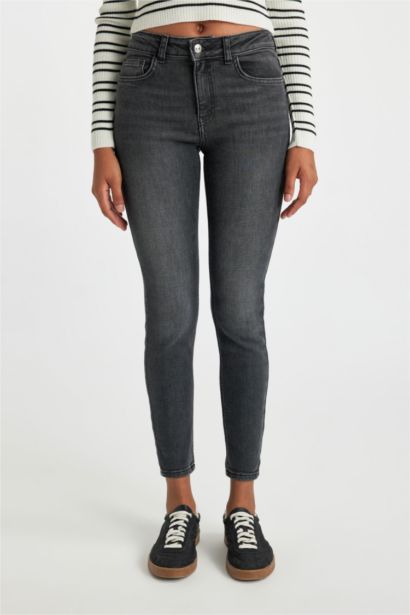 Pantalon Jeans Skinny Taille Normale à Jambe Fuselée