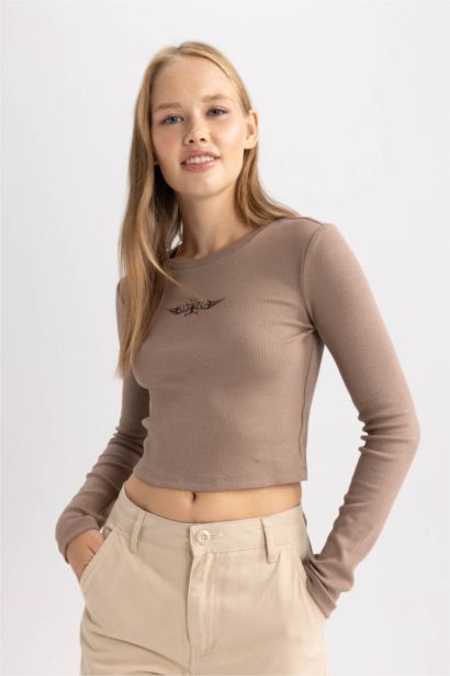 Slim Fit Camisole Long Sleeve T-Shirt