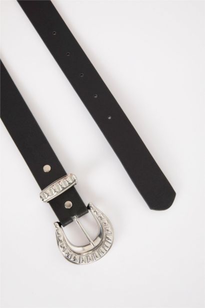 Kadın Oval Toka Suni Deri Oval Klasik Kemer