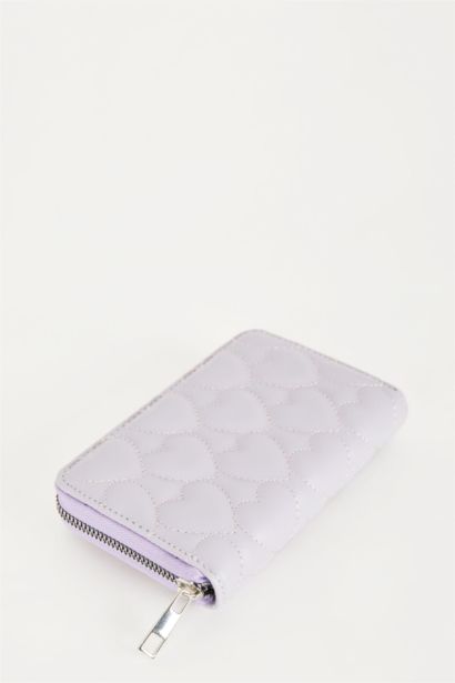 Kadın Kalp Desenli Suni Deri Cüzdan