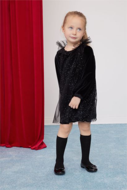 Baby Girl Christmas Themed Polka Dot Velvet Dress