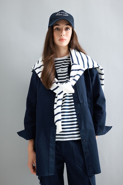 Regular Fit Gabardine Long Sleeve Tunic