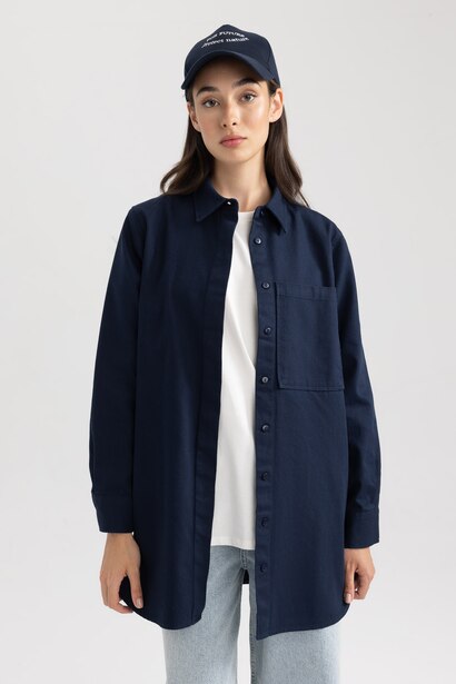 Regular Fit Gabardine Long Sleeve Tunic
