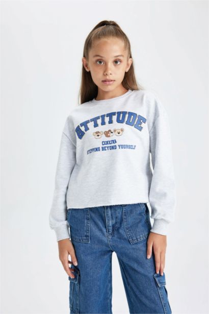 Crop Crew Neck Sweatshirt