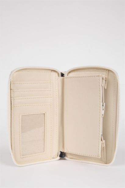 Kadın Kalp Desenli Suni Deri Cüzdan