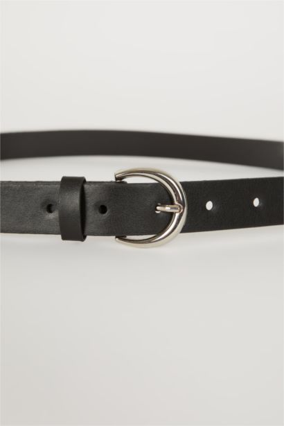 Kadın Oval Toka Suni Deri Jean Kemeri