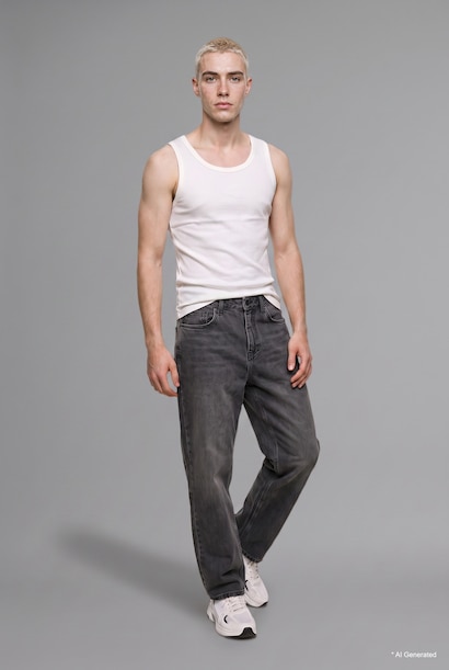 Baggy Fit Normal Waist Wide Leg Jeans