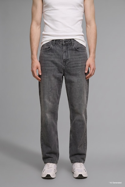 Baggy Fit Normal Waist Wide Leg Jeans