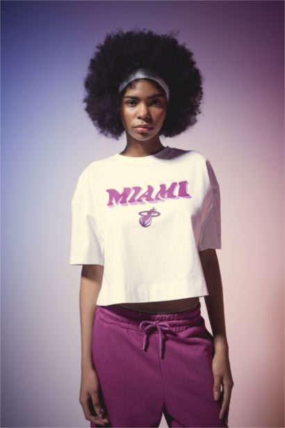 DeFactoFit NBA Miami Heat Crew Neck T-Shirt
