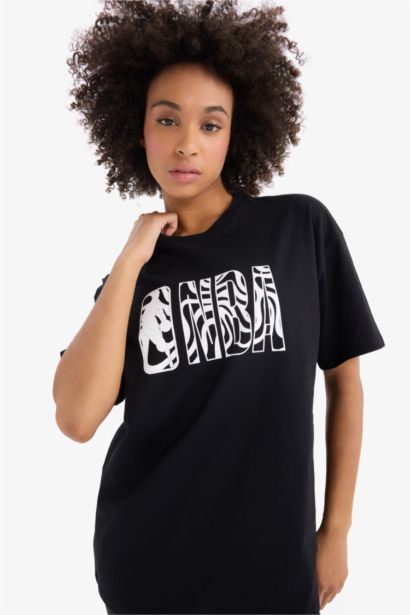 %100 Pamuk NBA Wordmark Oversıze Tişört