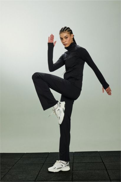 بنطلون فلير فيت برجل واسع شارلستون وخصر عالي