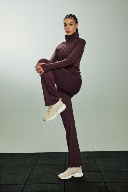 بنطلون فلير فيت برجل واسع شارلستون ملمس ناعم