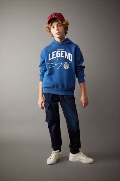 Boy Oversize Fit Hooded Thick Sweatshirt