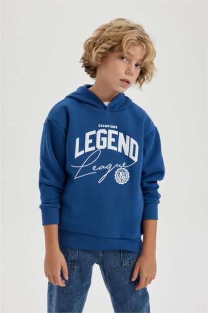 Boy Oversize Fit Hooded Thick Sweatshirt