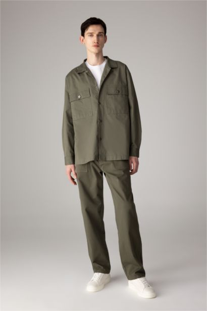 Straight Fit Regular Hem Gabardine Trousers