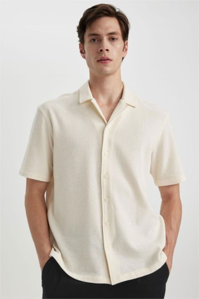 قميص قطن قصة مريحة وياخة عالية