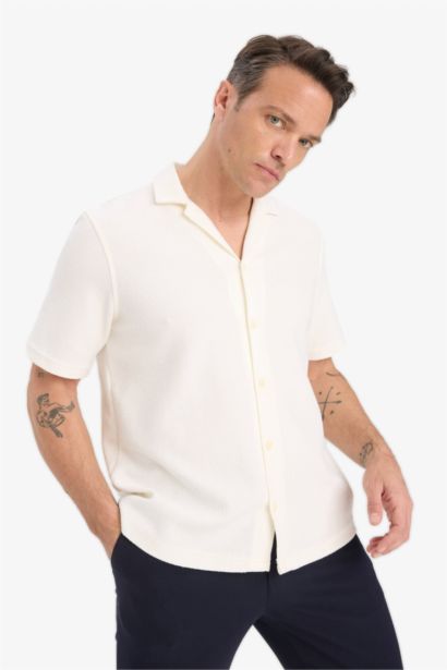 Relax Fit Summer Cotton Short Sleeve Shirt