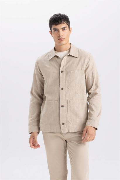 Regular Fit Polo Yaka Pamuklu Cepli Gömlek