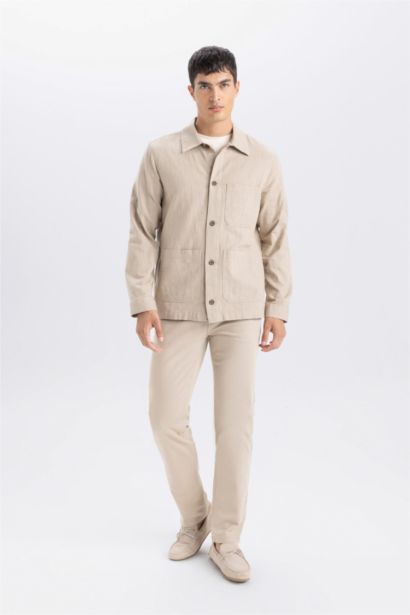 Regular Fit Polo Yaka Pamuklu Cepli Gömlek