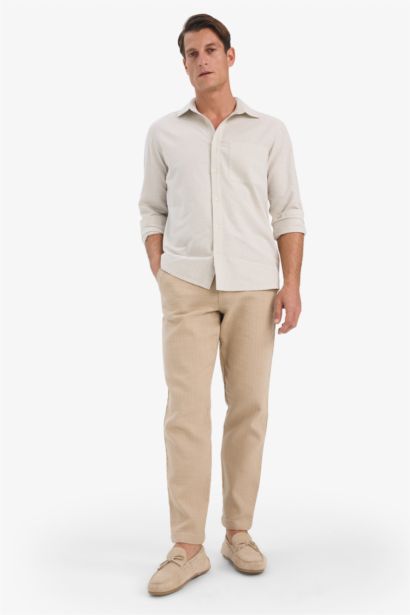 Cotton Regular Fit Linen Look Jogger Pants