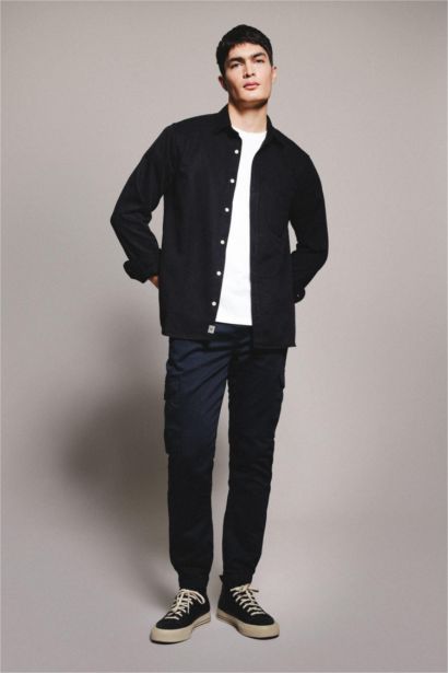 Regular Fit Polo Collar Cotton Shirt