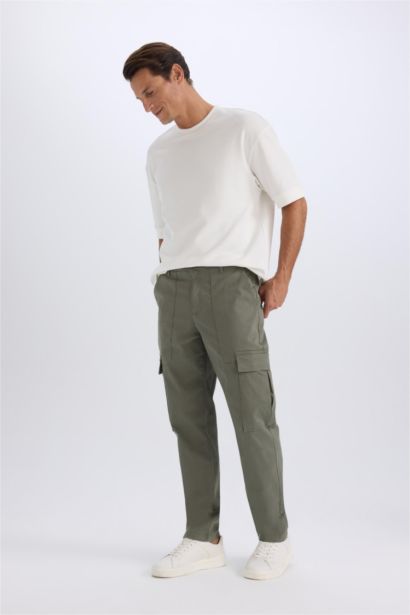 Yazlık Kargo Cepli Düz Paça Pantolon