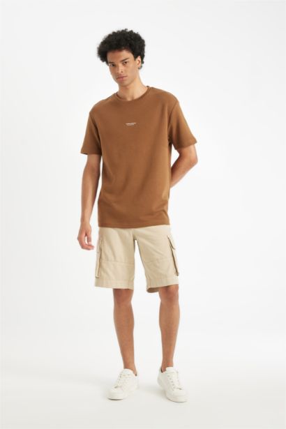 Regular Fit Crew Neck Printed Short Sleeve T-Shirt