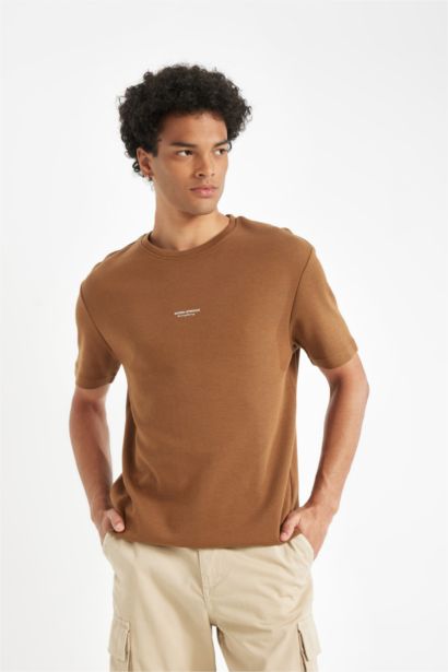 Regular Fit Crew Neck Printed Short Sleeve T-Shirt