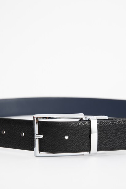 Man Rectangle Clasp Faux Leather