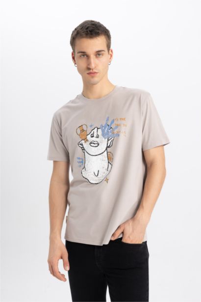 Regular Fit Crew Neck Printed T-Shirt