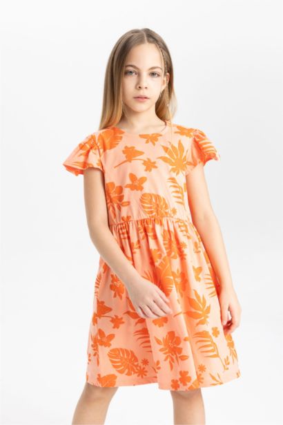 فستان بناتي فلورال قصة عادية