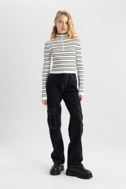 Straight Fit Cargo Gabardine Trousers